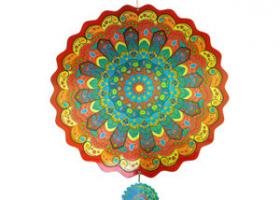 Red Mandala Wind Spinners