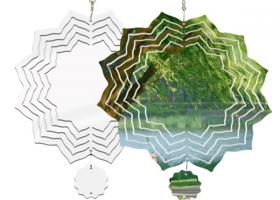 White Blank Metal Sublimation Wind Spinners